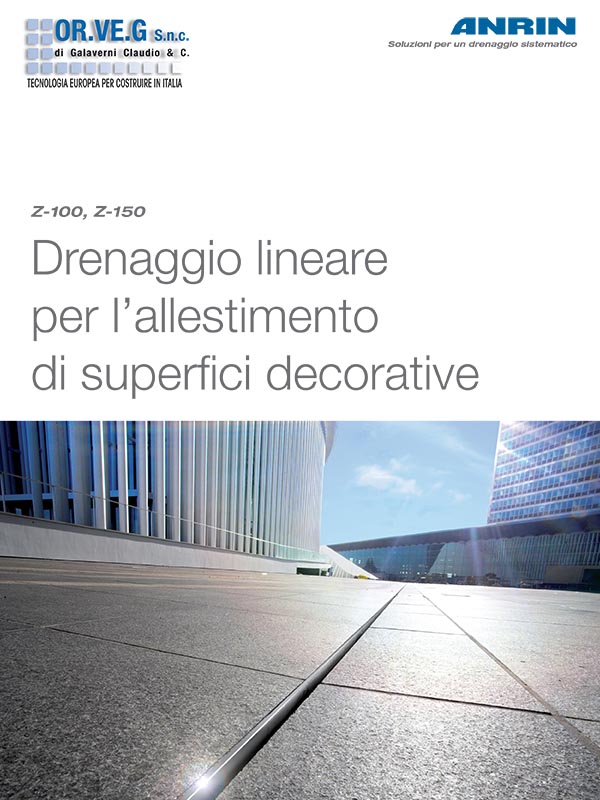 catalogo drenaggio lineare per l'allestimento superfici decorative anrin orveg